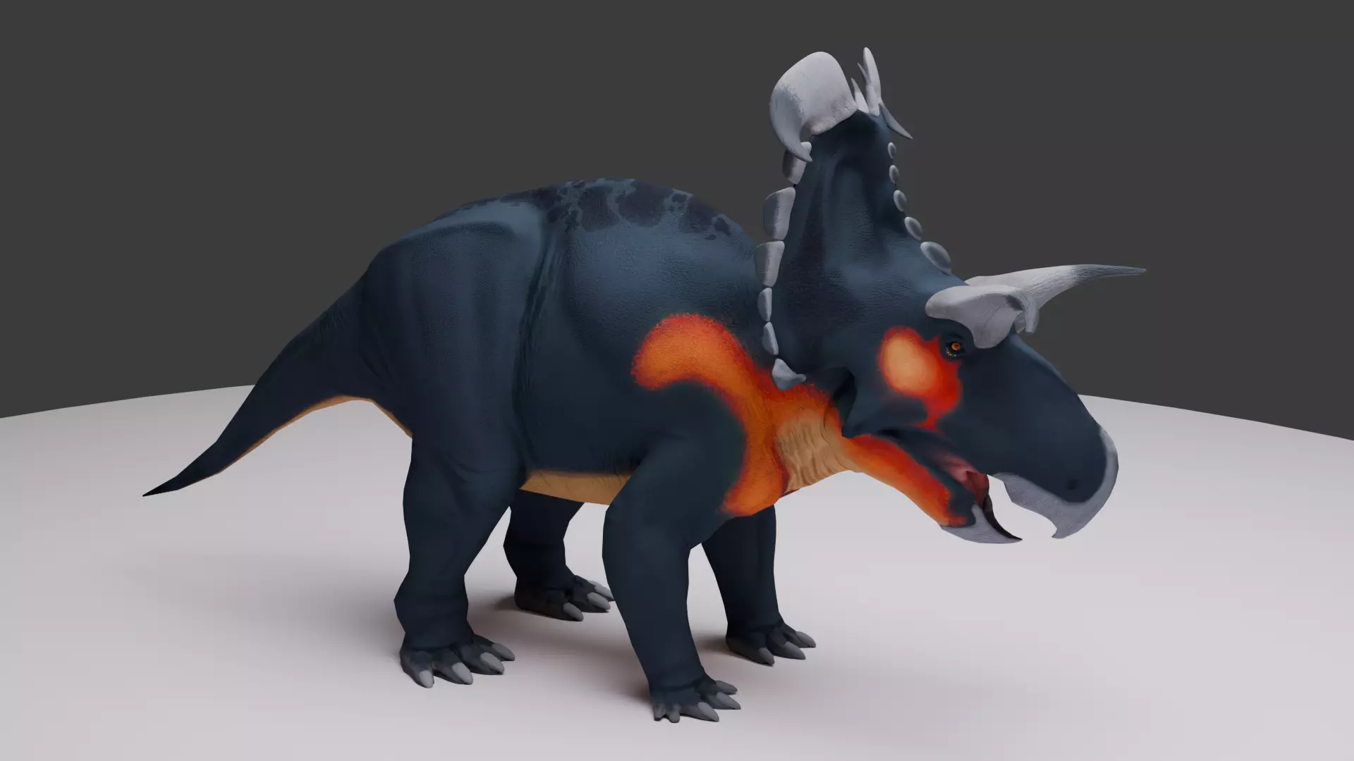 Lokiceratops Low-poly 3D model_3
