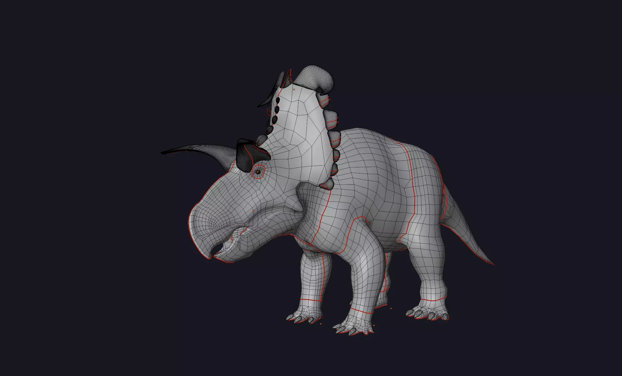 Lokiceratops Low-poly 3D model_4