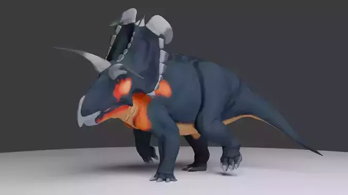 Lokiceratops Low-poly 3D model
