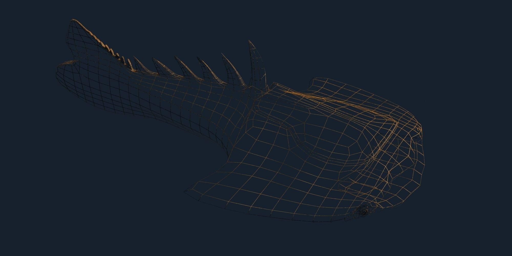 Drepanaspis Low-poly 3D model_7