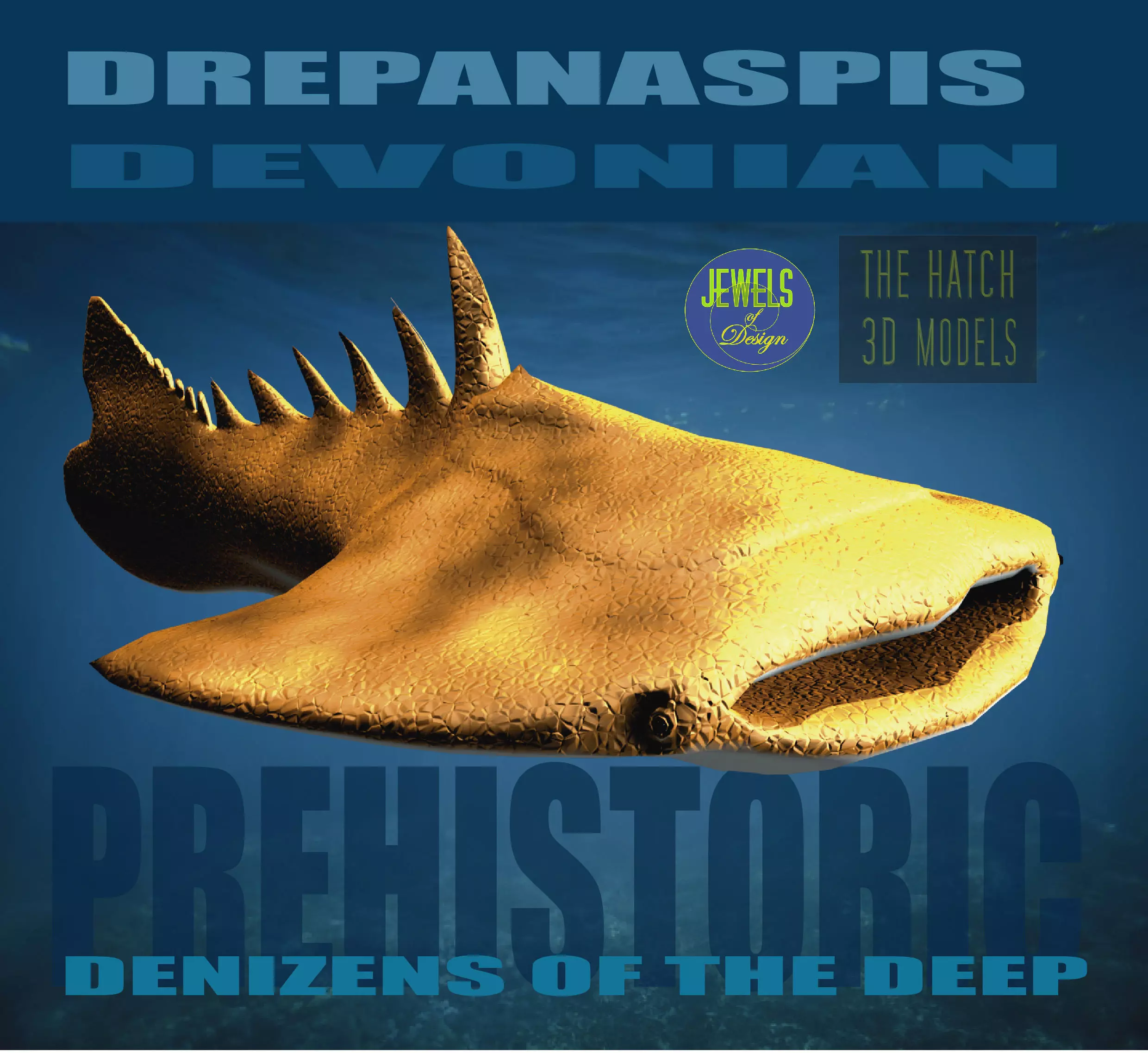 Drepanaspis Low-poly 3D model_0