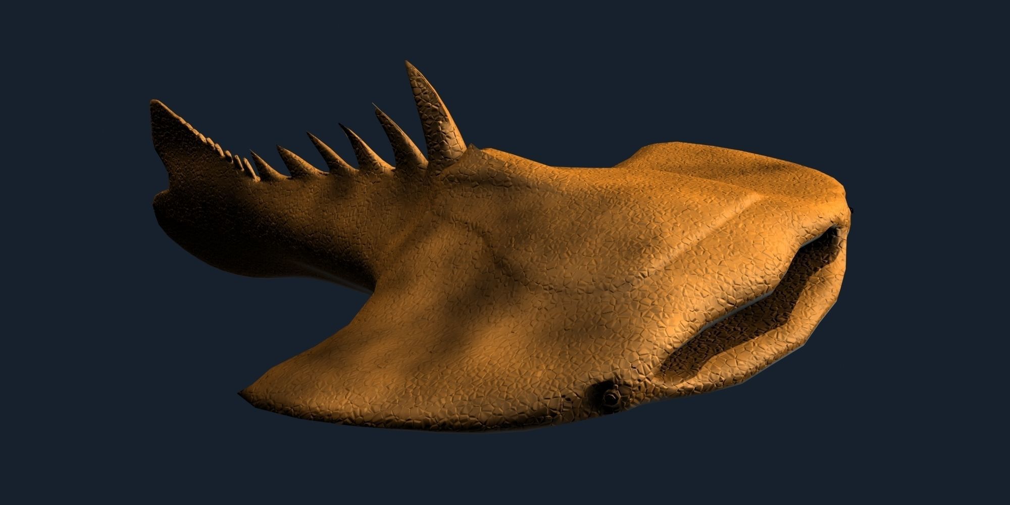 Drepanaspis Low-poly 3D model_1