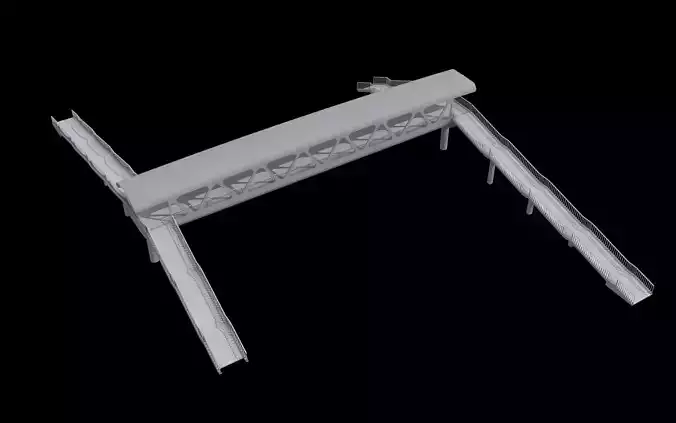 modern curved pedestrian bridge