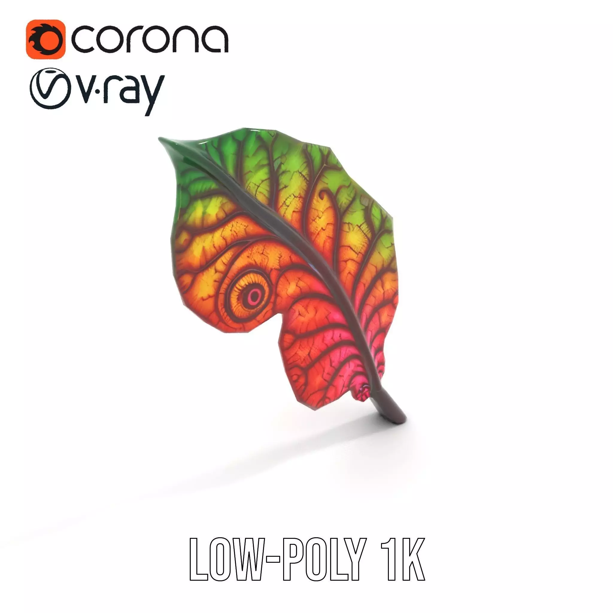 Vibrant Leaf Texture model pack Low-poly 3D model_8