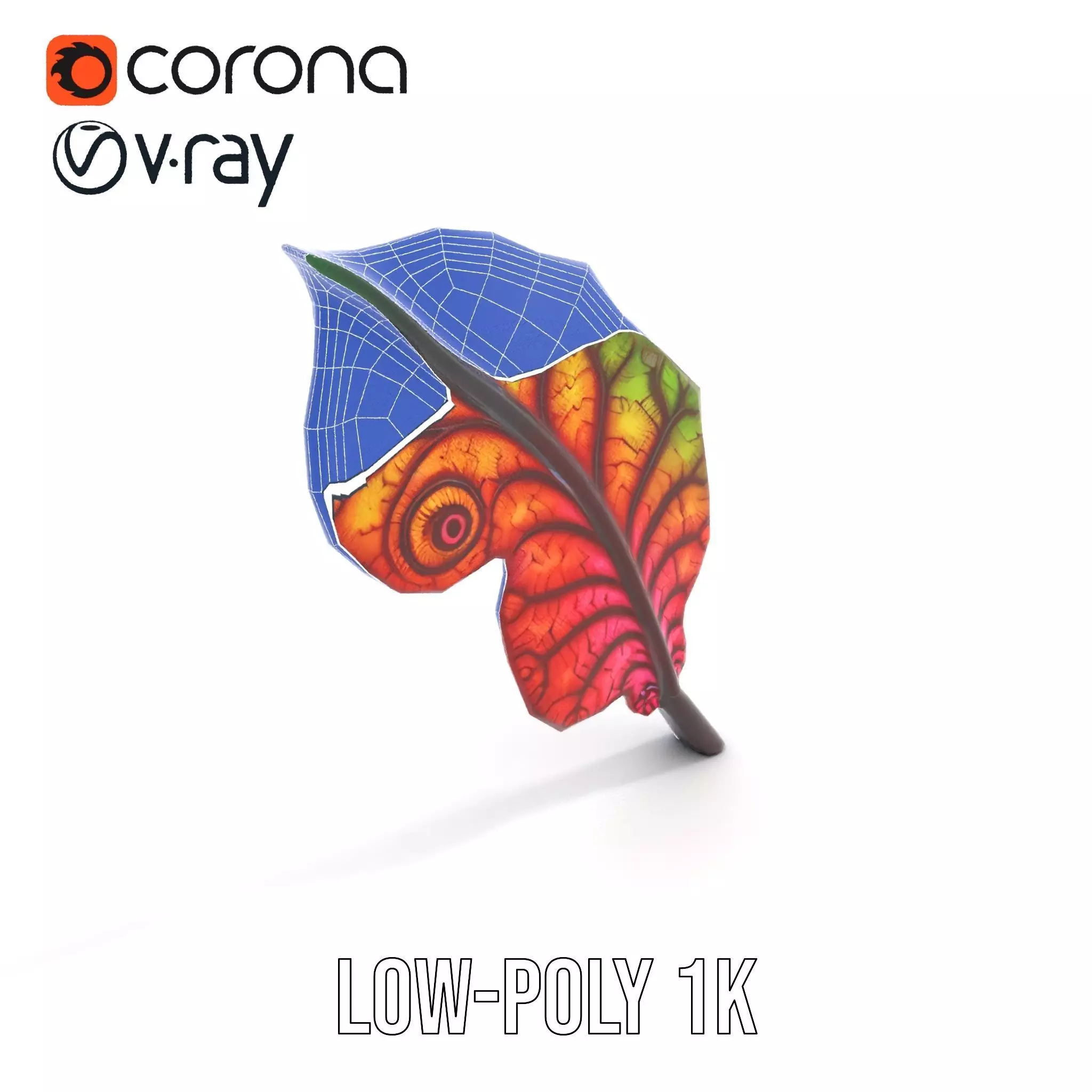 Vibrant Leaf Texture model pack Low-poly 3D model_20
