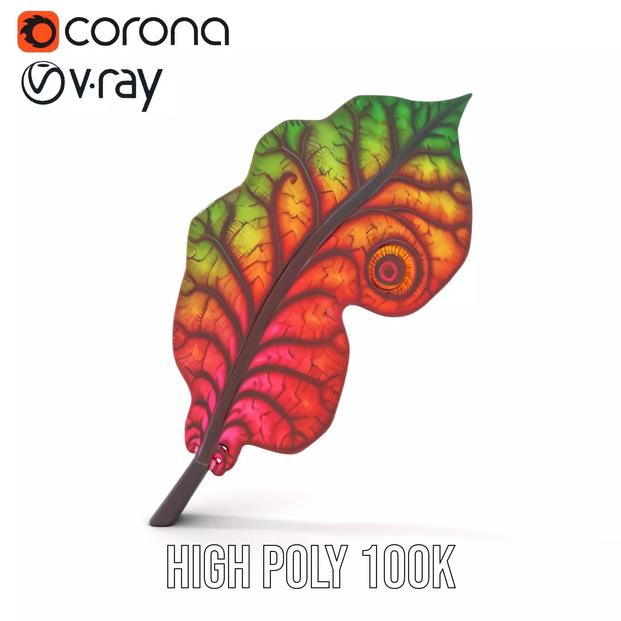 Vibrant Leaf Texture model pack Low-poly 3D model_29
