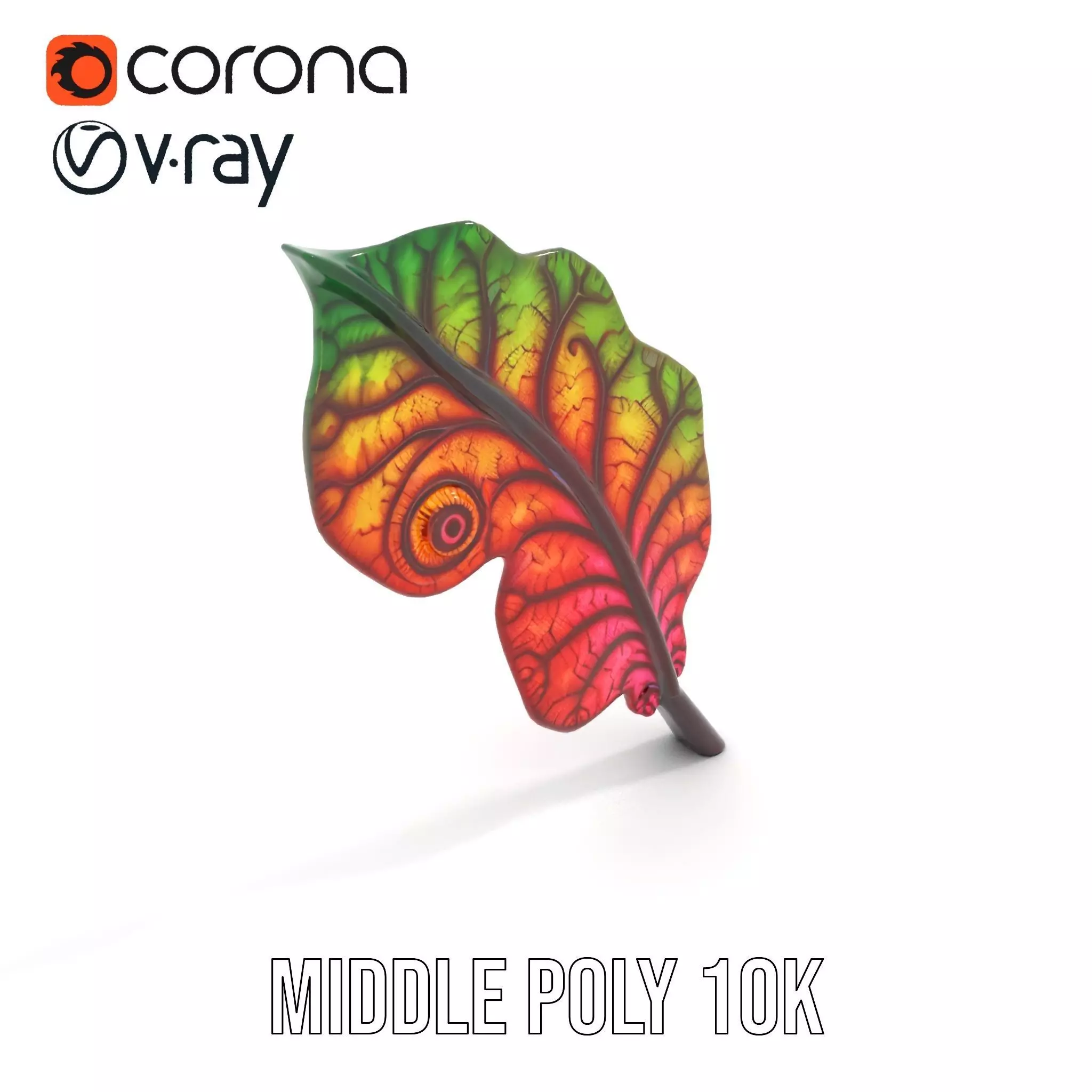 Vibrant Leaf Texture model pack Low-poly 3D model_22