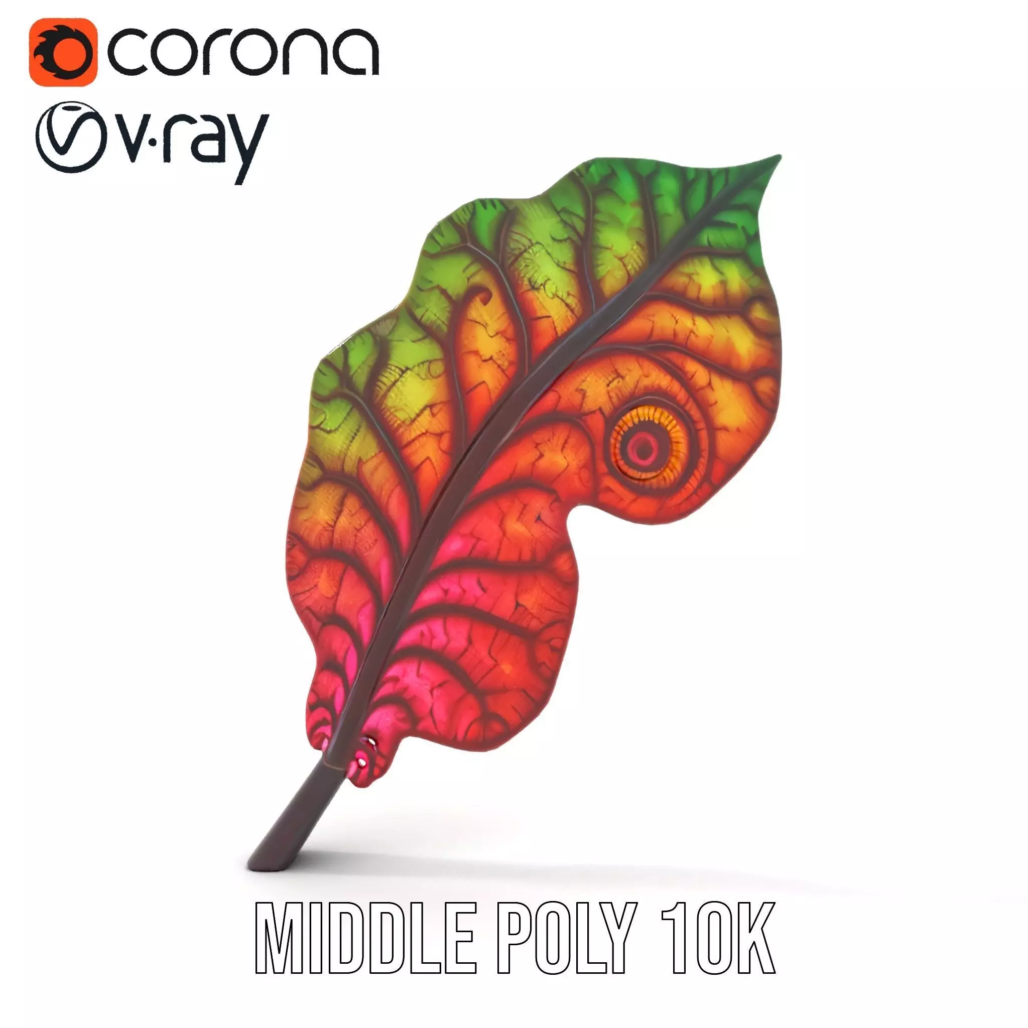 Vibrant Leaf Texture model pack Low-poly 3D model_12