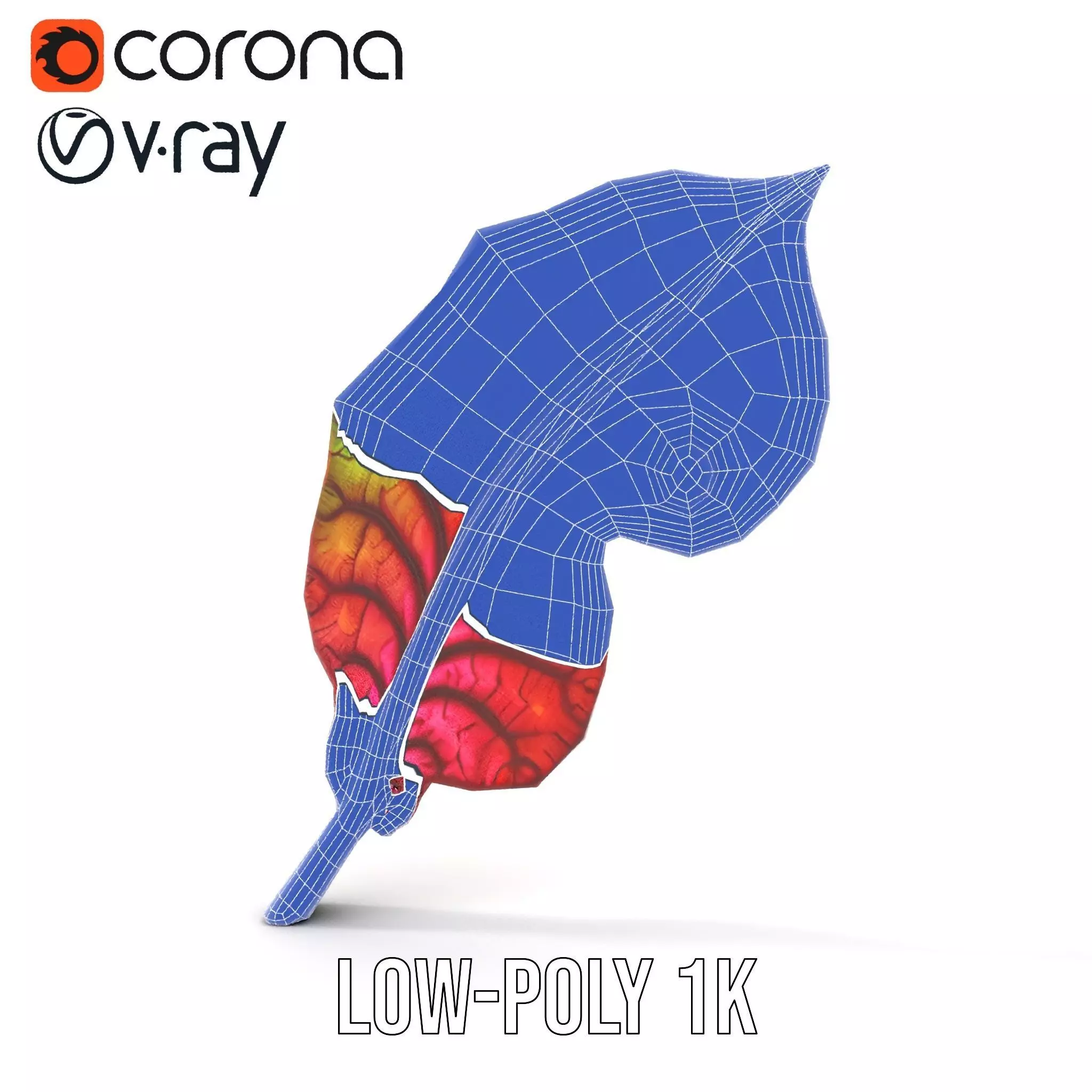 Vibrant Leaf Texture model pack Low-poly 3D model_31