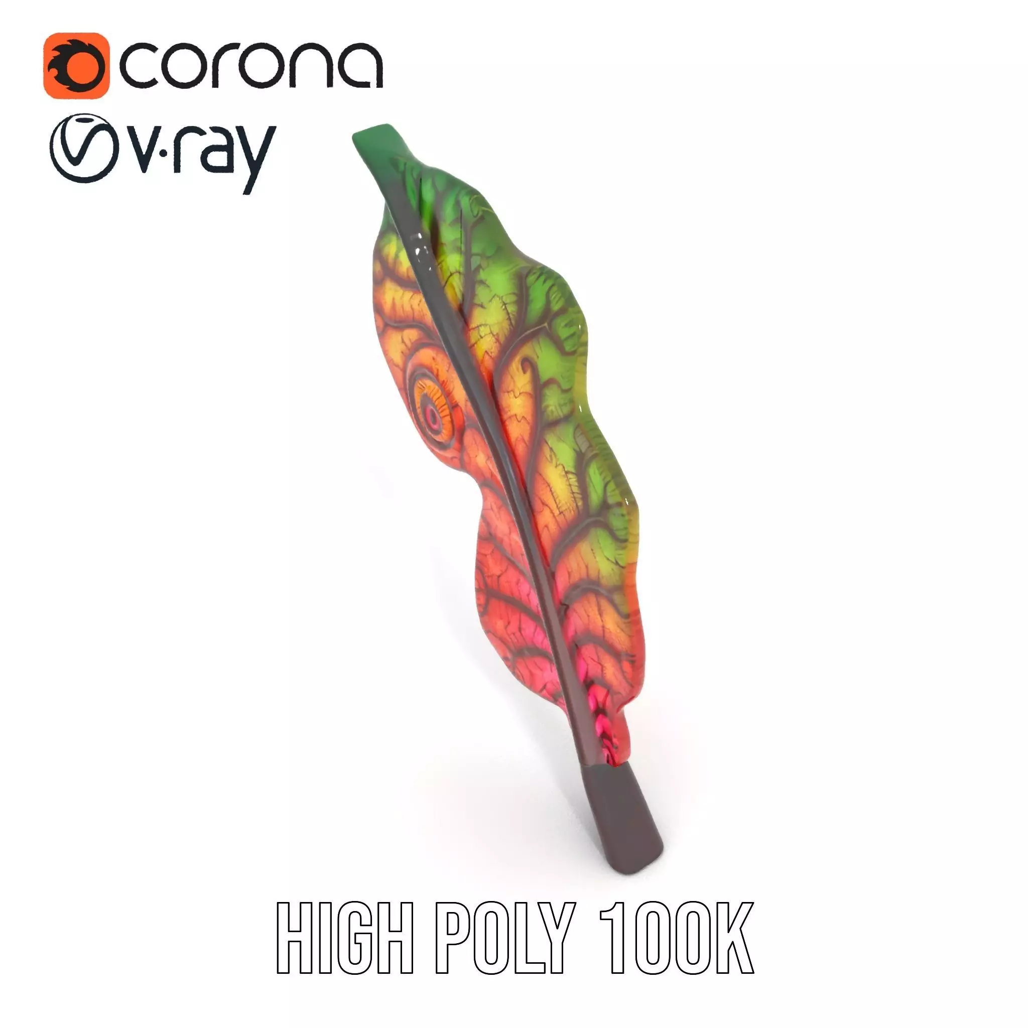 Vibrant Leaf Texture model pack Low-poly 3D model_32