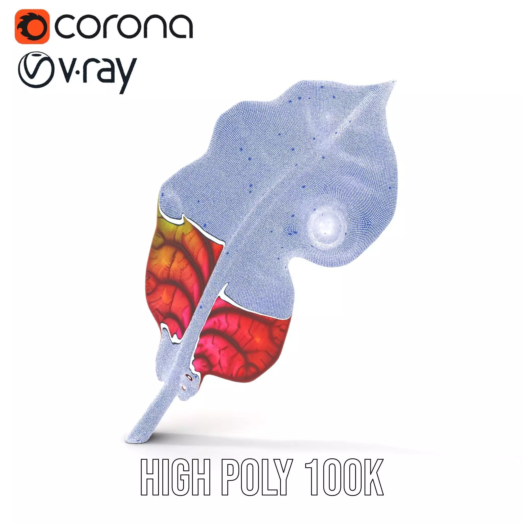 Vibrant Leaf Texture model pack Low-poly 3D model_34