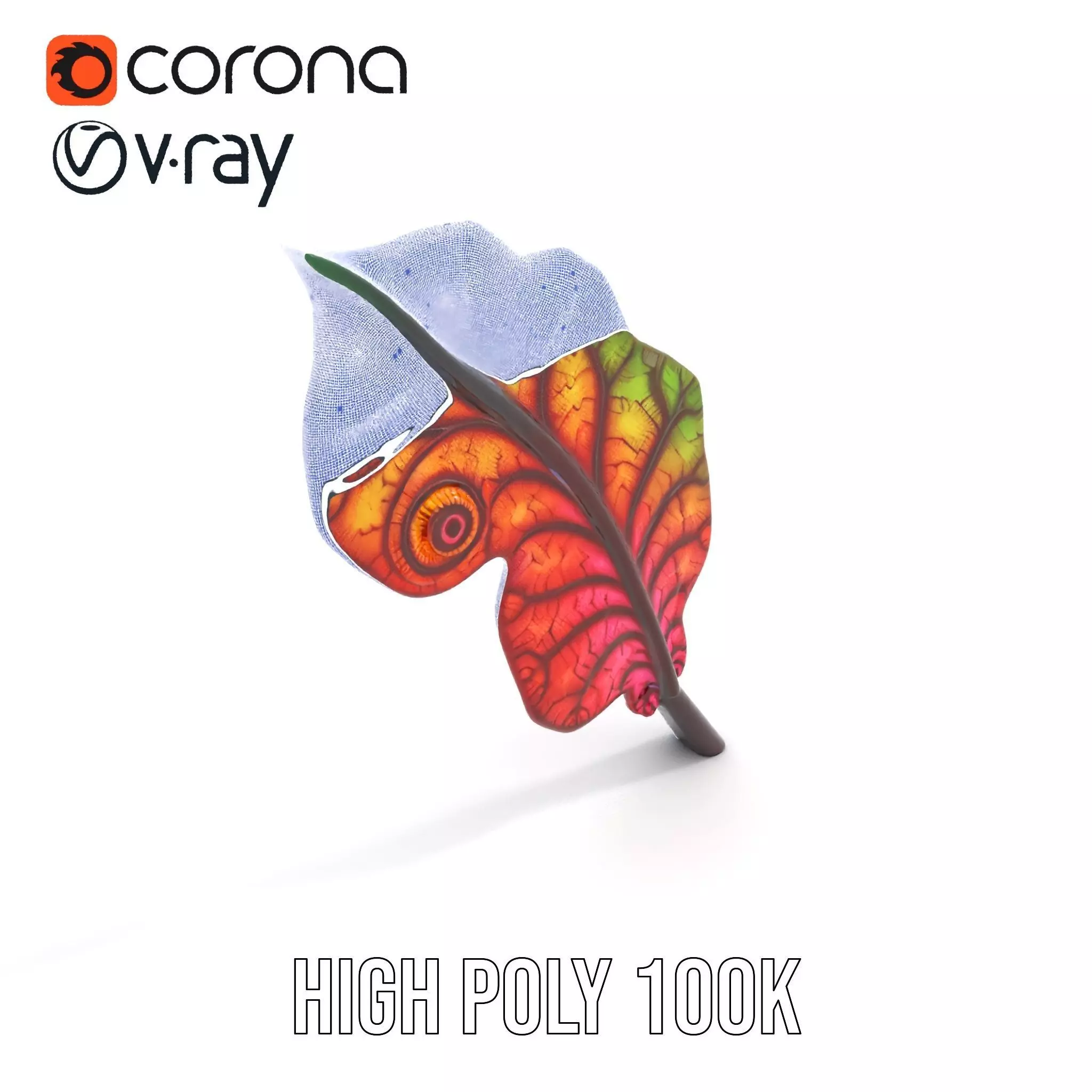 Vibrant Leaf Texture model pack Low-poly 3D model_18