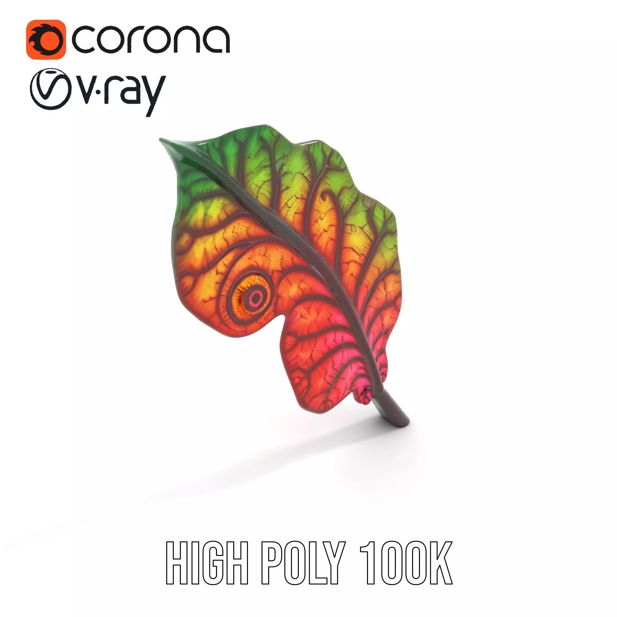 Vibrant Leaf Texture model pack Low-poly 3D model_33