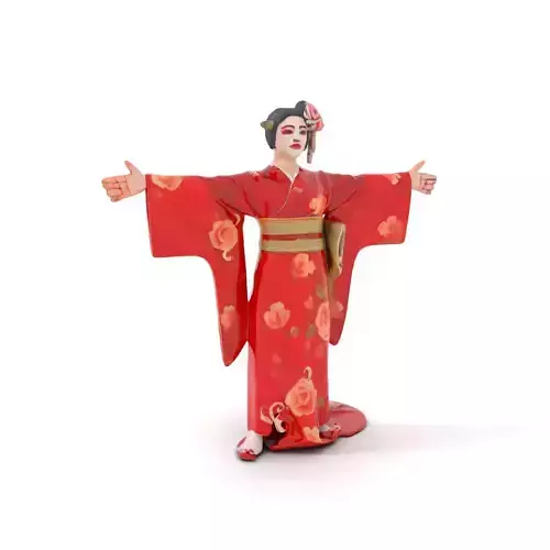Elegant Kimono model pack Low-poly 3D model