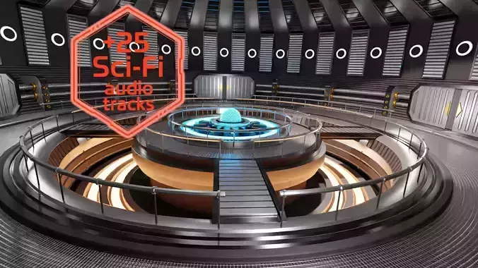 Sci-Fi Interior Scene 3D Model With 25 Sci-Fi Music Tracks