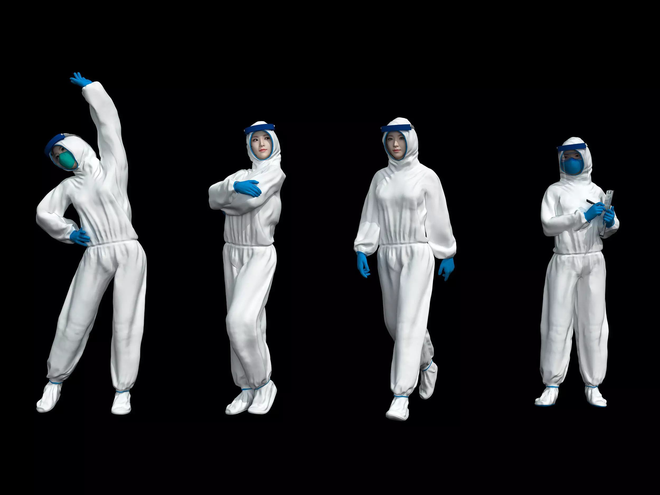 Female Doctor Rigged 3D model_4