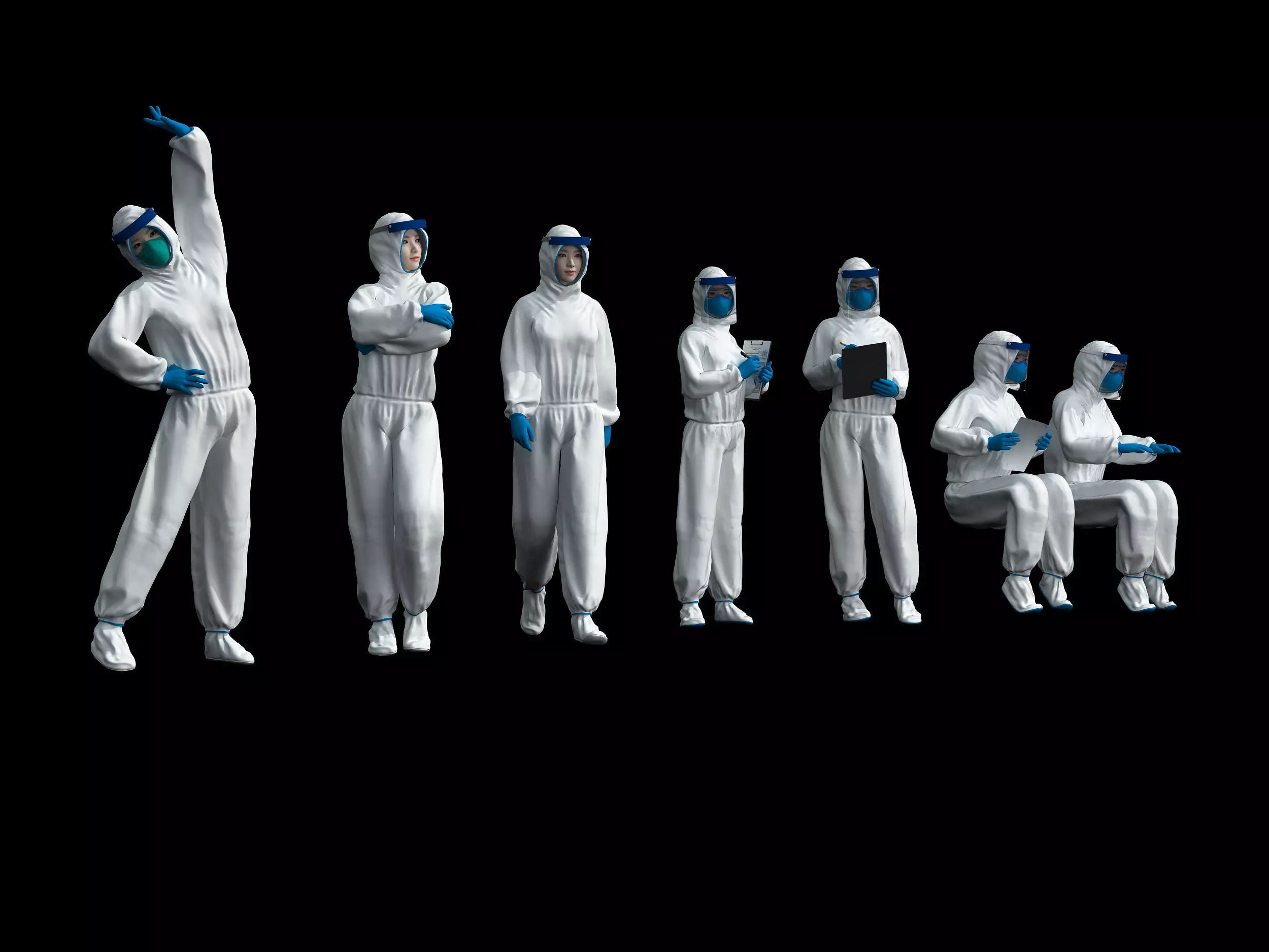 Female Doctor Rigged 3D model_6