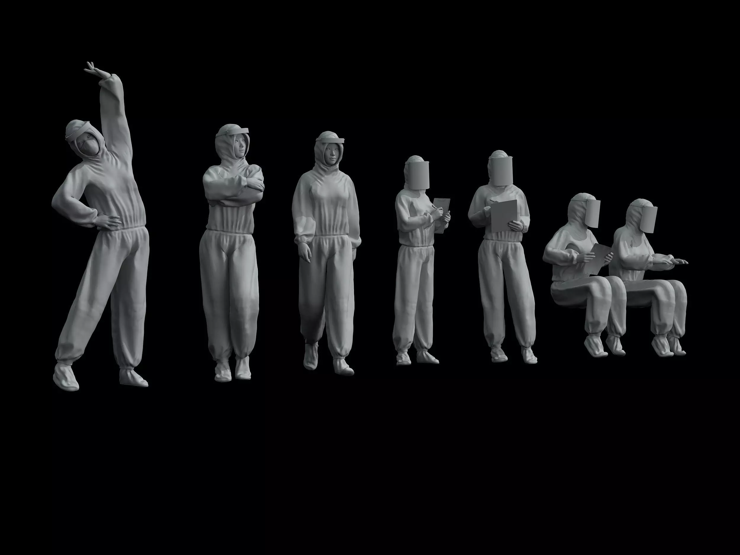 Female Doctor Rigged 3D model_7