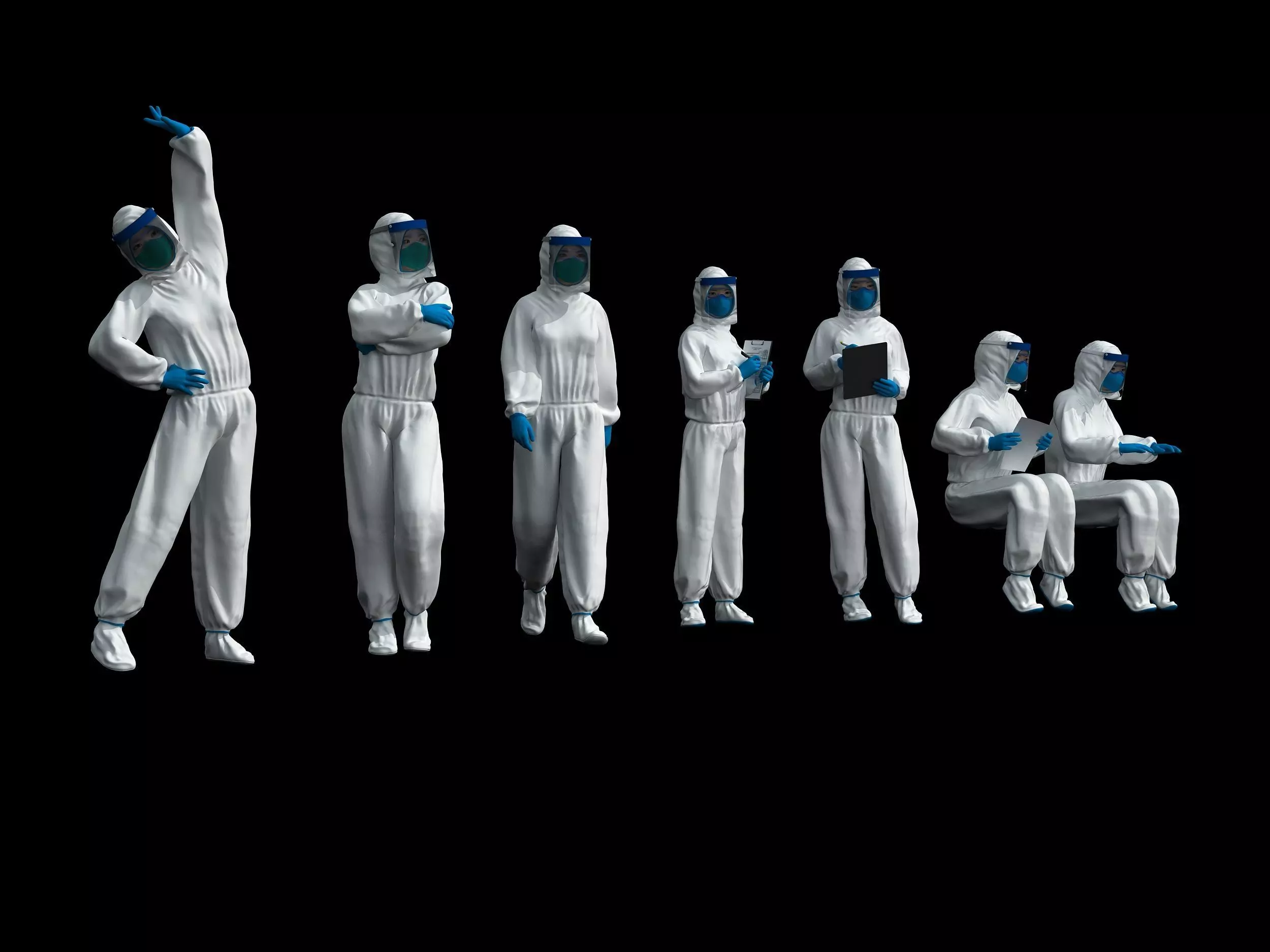 Female Doctor Rigged 3D model_0