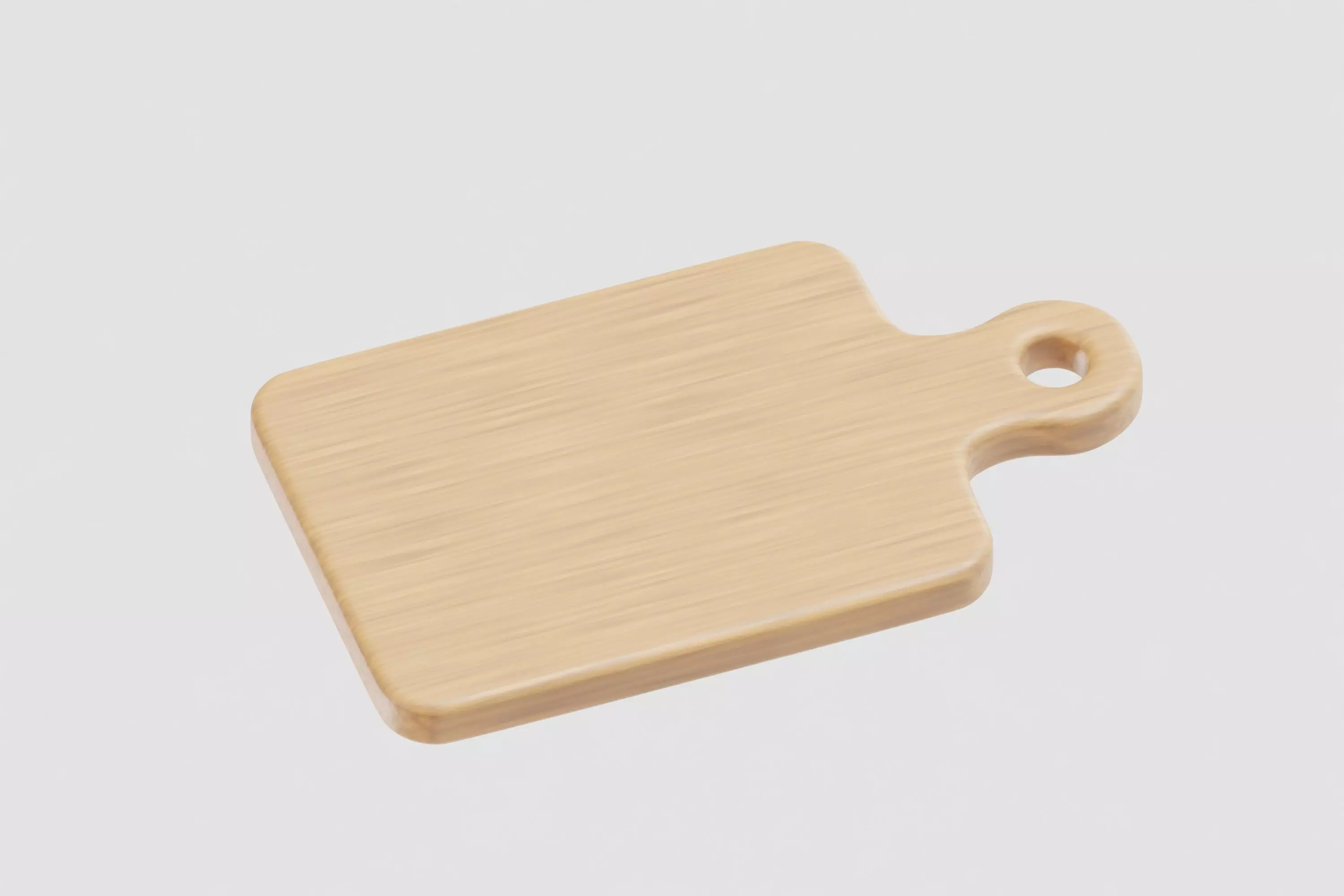 Wooden Cutting Board Low-poly 3D model_0