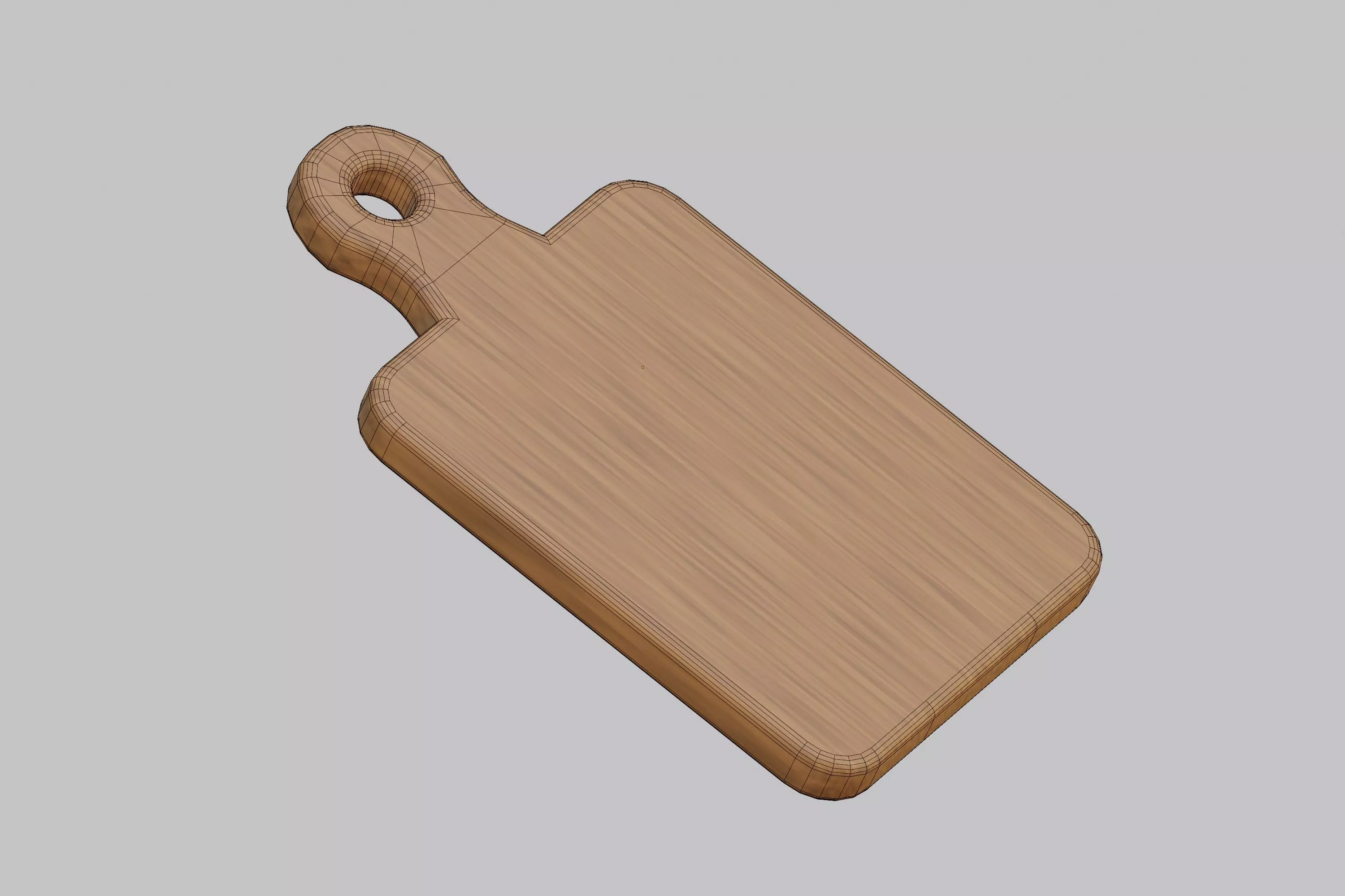 Wooden Cutting Board Low-poly 3D model_7