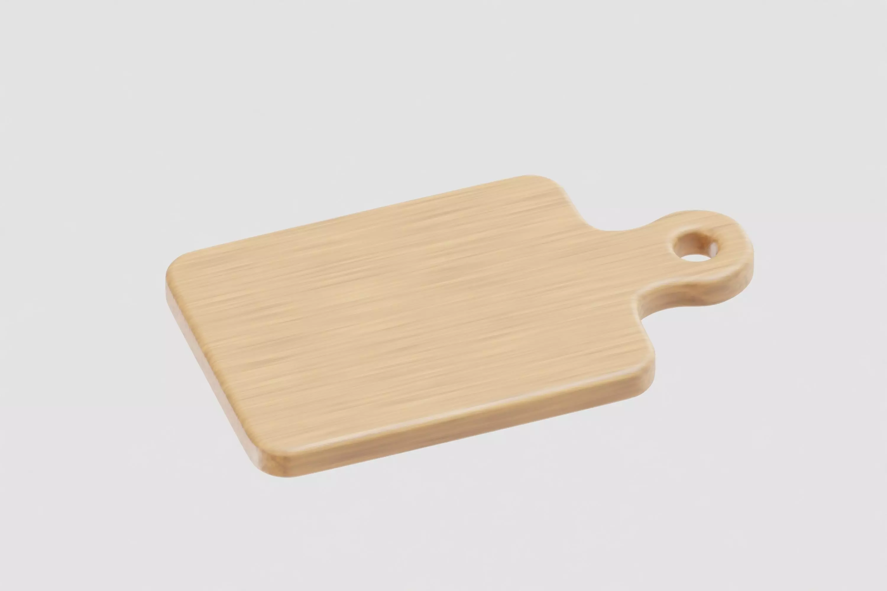 Wooden Cutting Board Low-poly 3D model_2