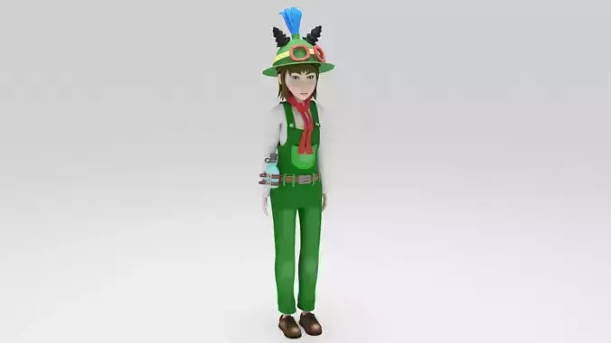 Faunya Rigged Funny Character Low-poly 3D model