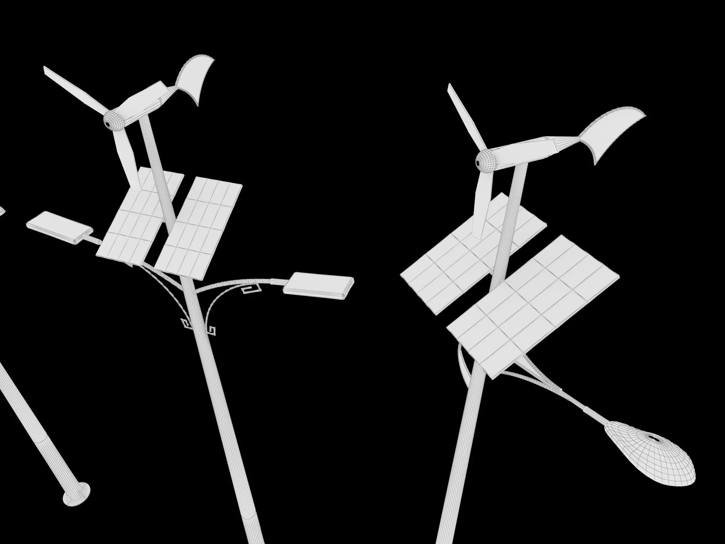 solar street light Low-poly 3D model_9