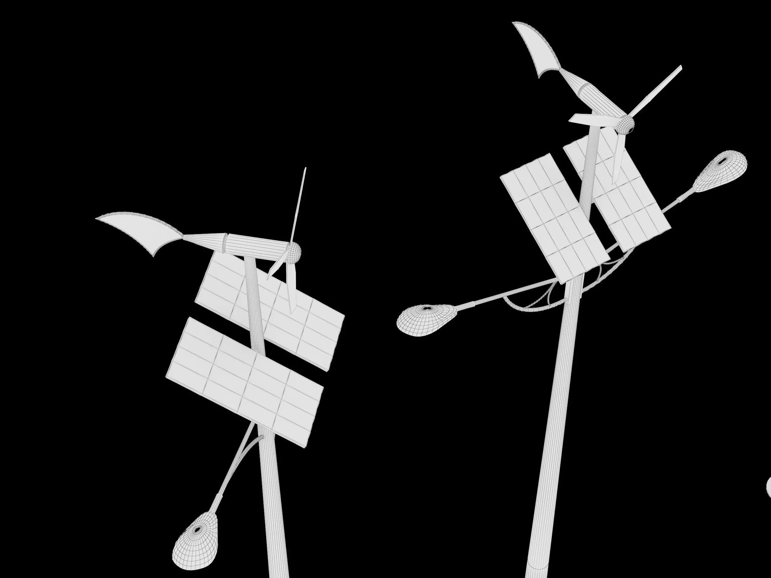 solar street light Low-poly 3D model_8