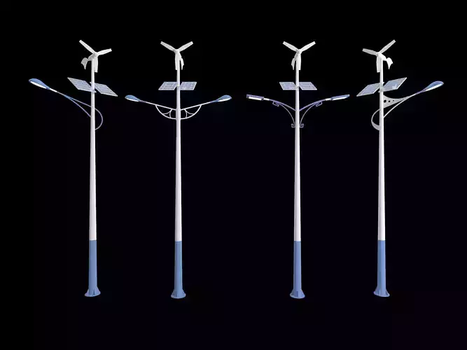 solar street light Low-poly 3D model