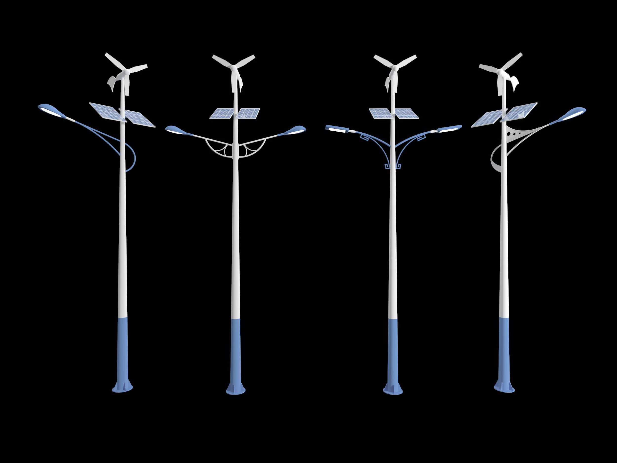 solar street light Low-poly 3D model_0