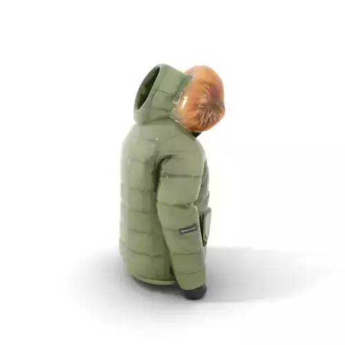 Green Winter Jacket model pack Low-poly 3D model