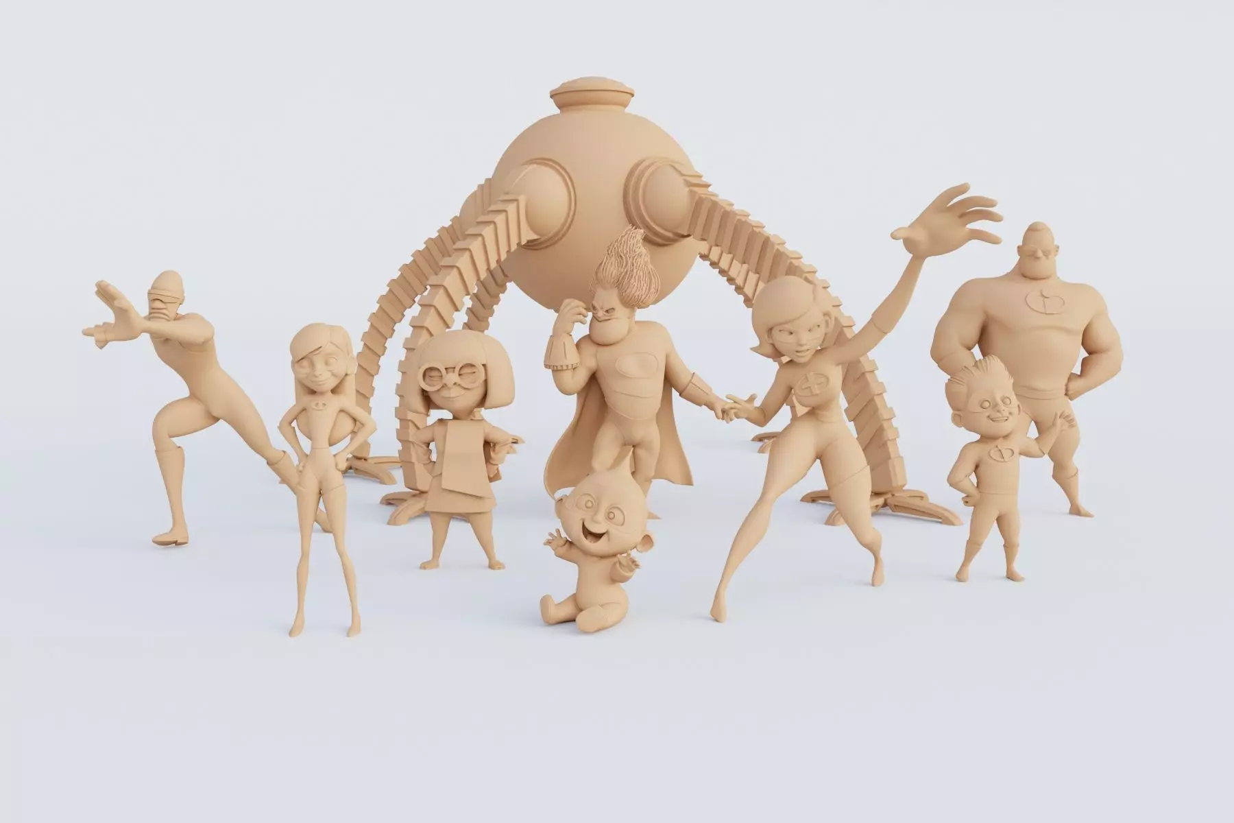 3D Printable Super Family Figurine Set  3D print model_0