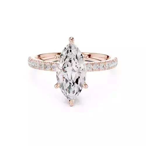 12x6mm Marquise Cut Diamond Engagement Ring 3DM STL Video 3D print model