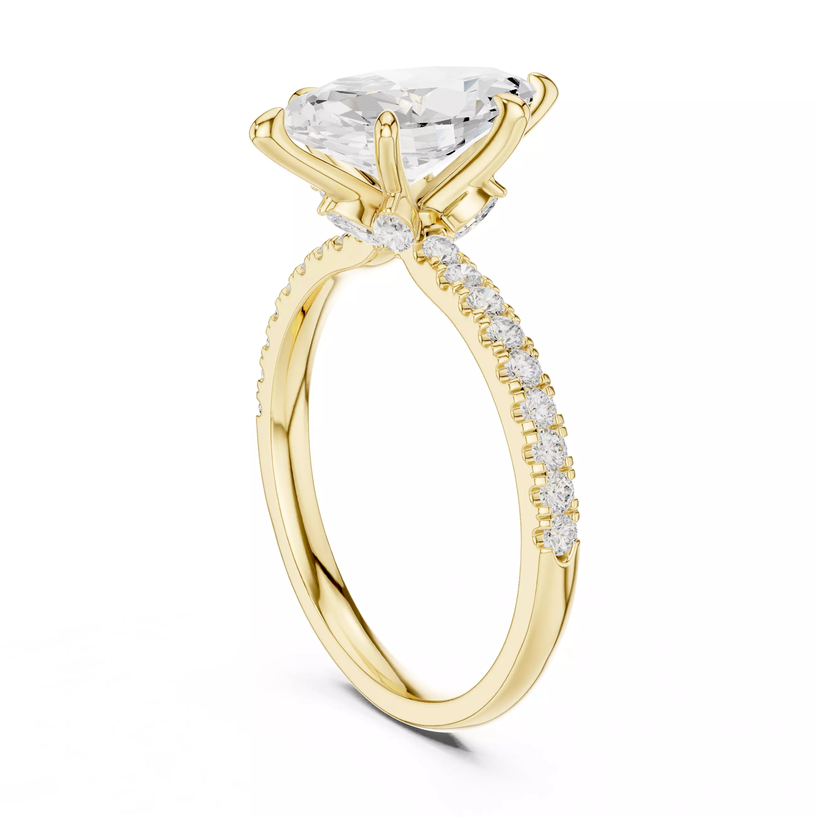 12x6mm Marquise Cut Diamond Engagement Ring 3DM STL Video 3D print model_6