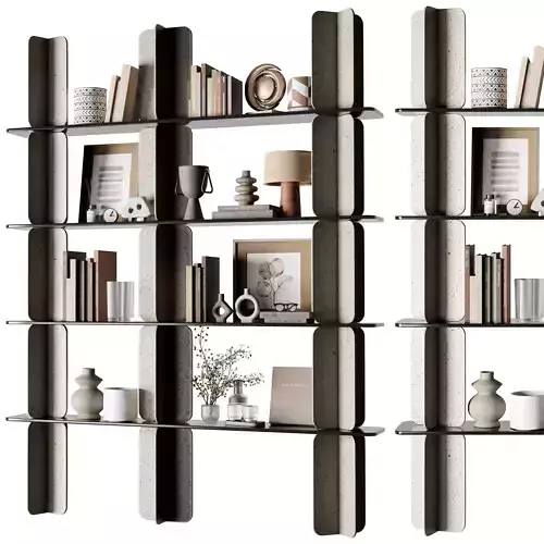 Shelves Decorative With Plants and Book - Concrete Rack 38