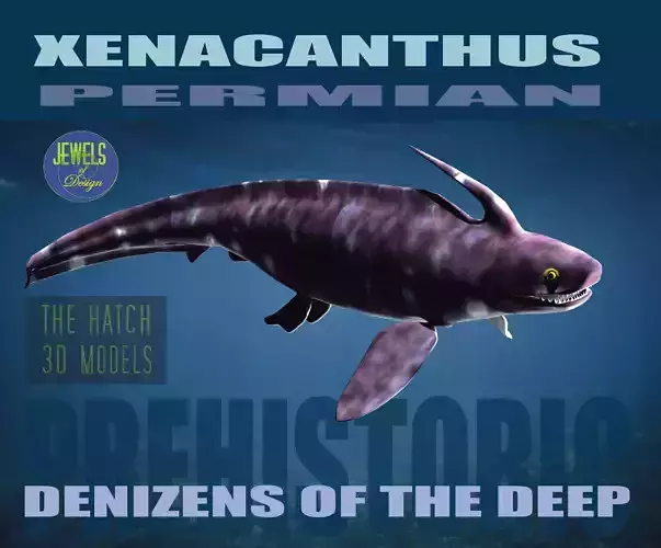 Xenacanthus whale shark Low-poly 3D model