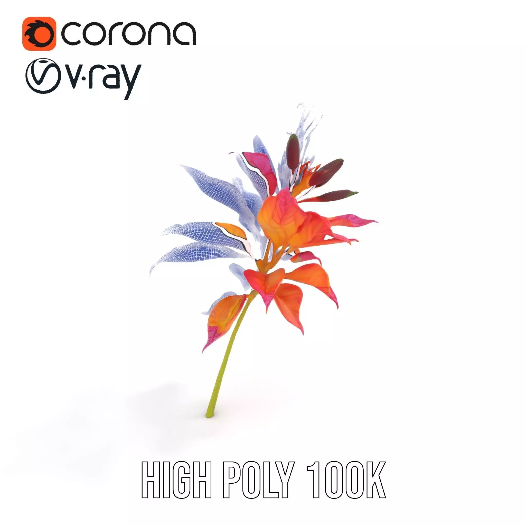 Vibrant Floral Arrangement model pack Low-poly 3D model_24