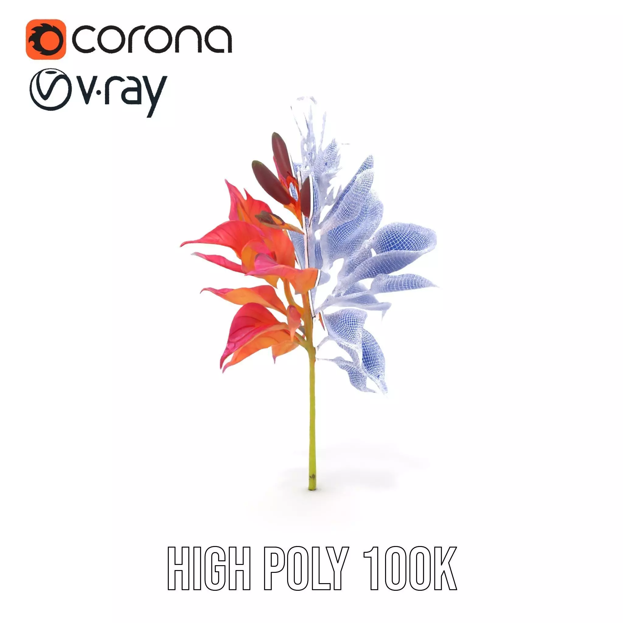 Vibrant Floral Arrangement model pack Low-poly 3D model_35