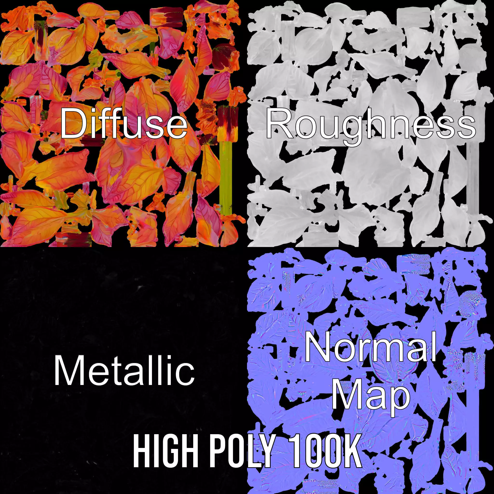 Vibrant Floral Arrangement model pack Low-poly 3D model_4