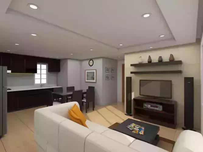Low Poly Modern Residential Interior