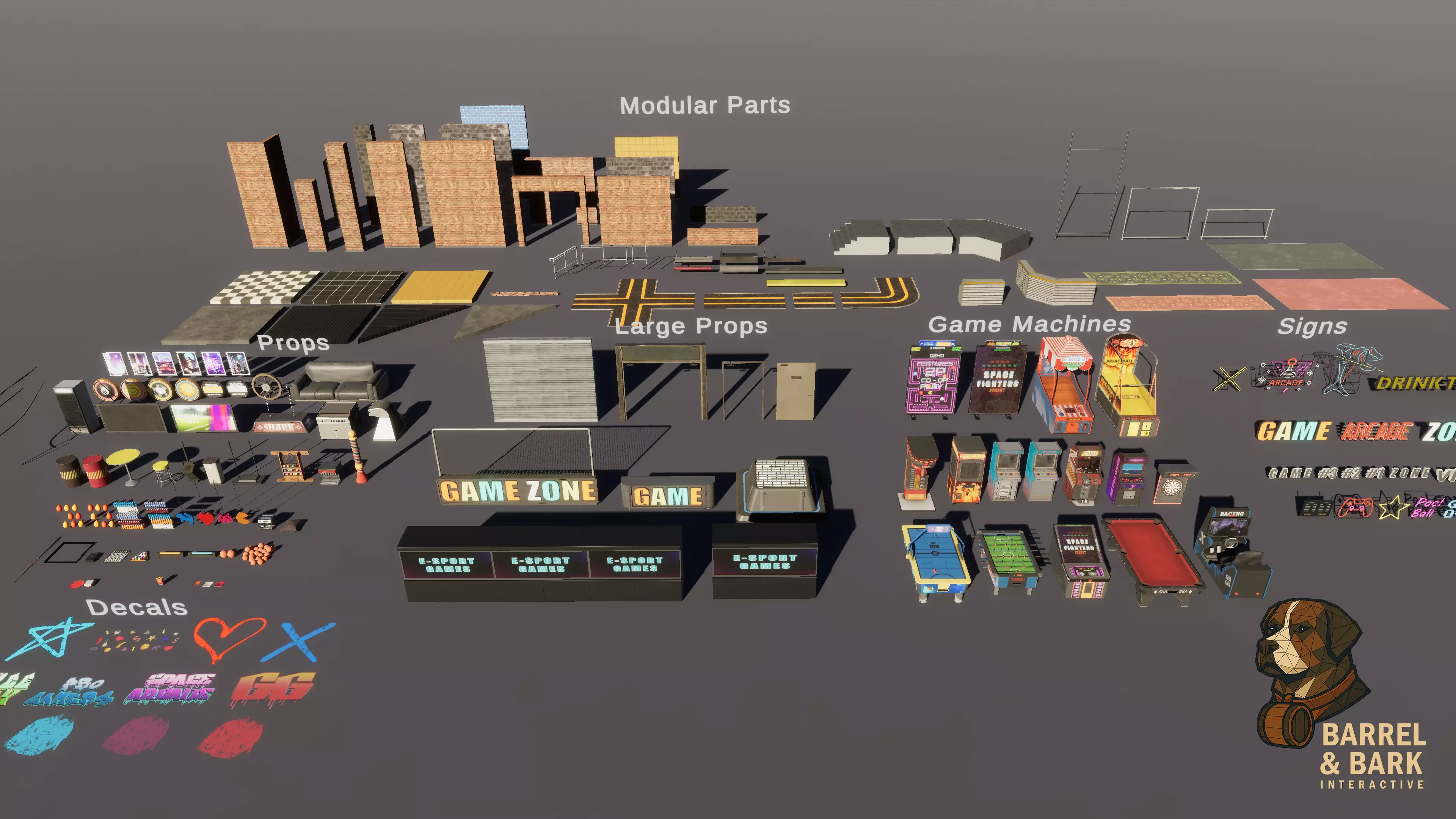 Game and Entertainment Area Low-poly 3D model_27
