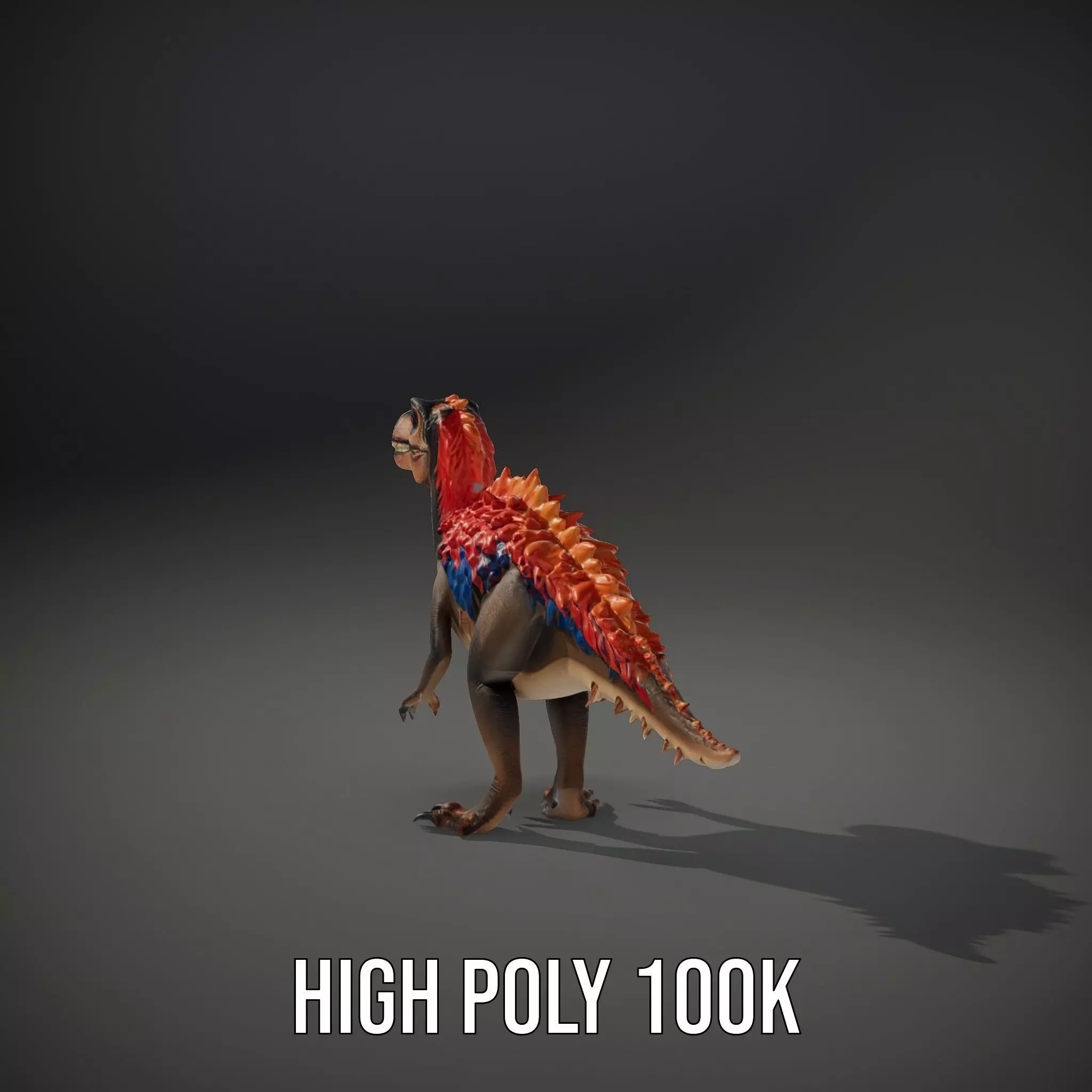 Fiery Feathered Dinosaur model pack Low-poly 3D model_11