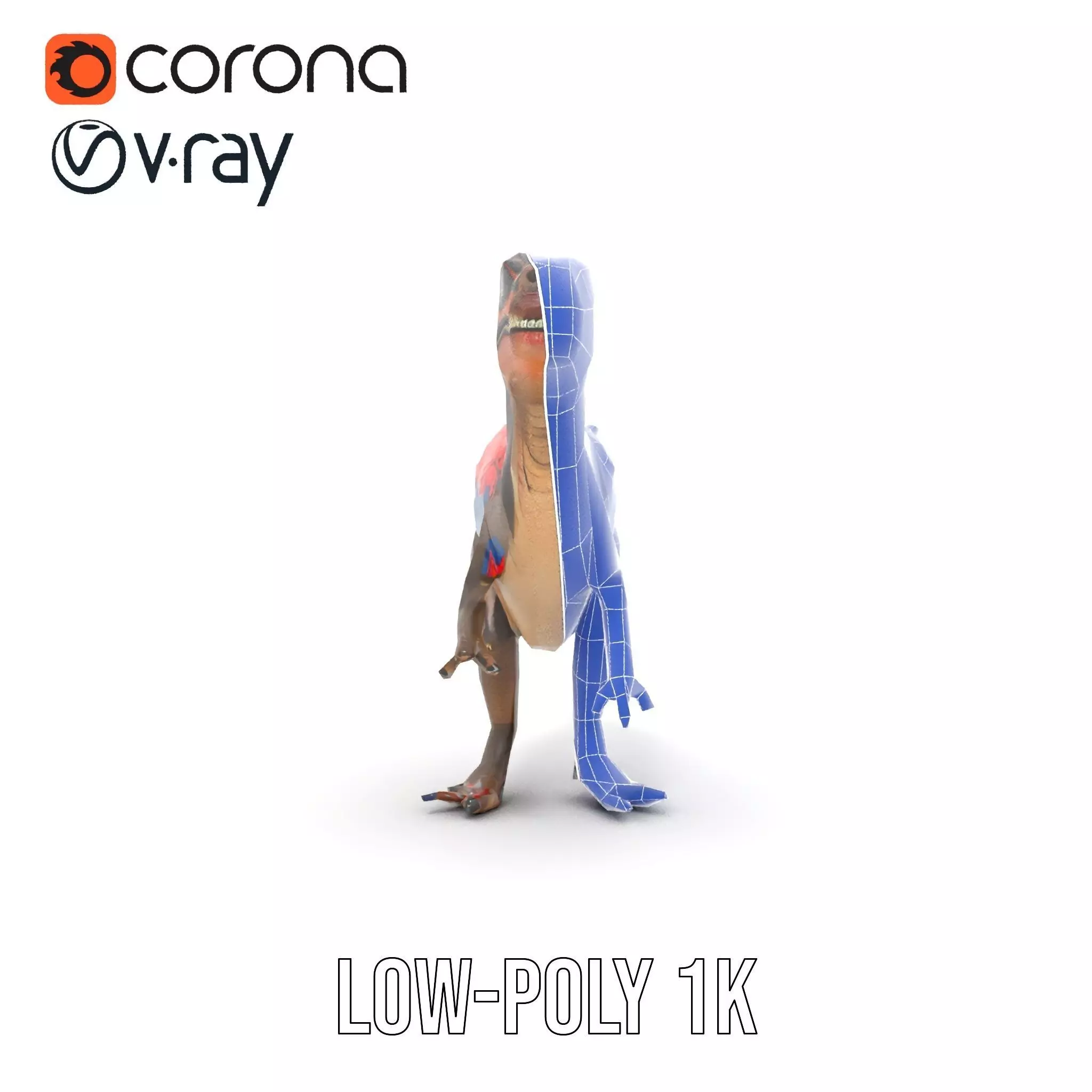 Fiery Feathered Dinosaur model pack Low-poly 3D model_20