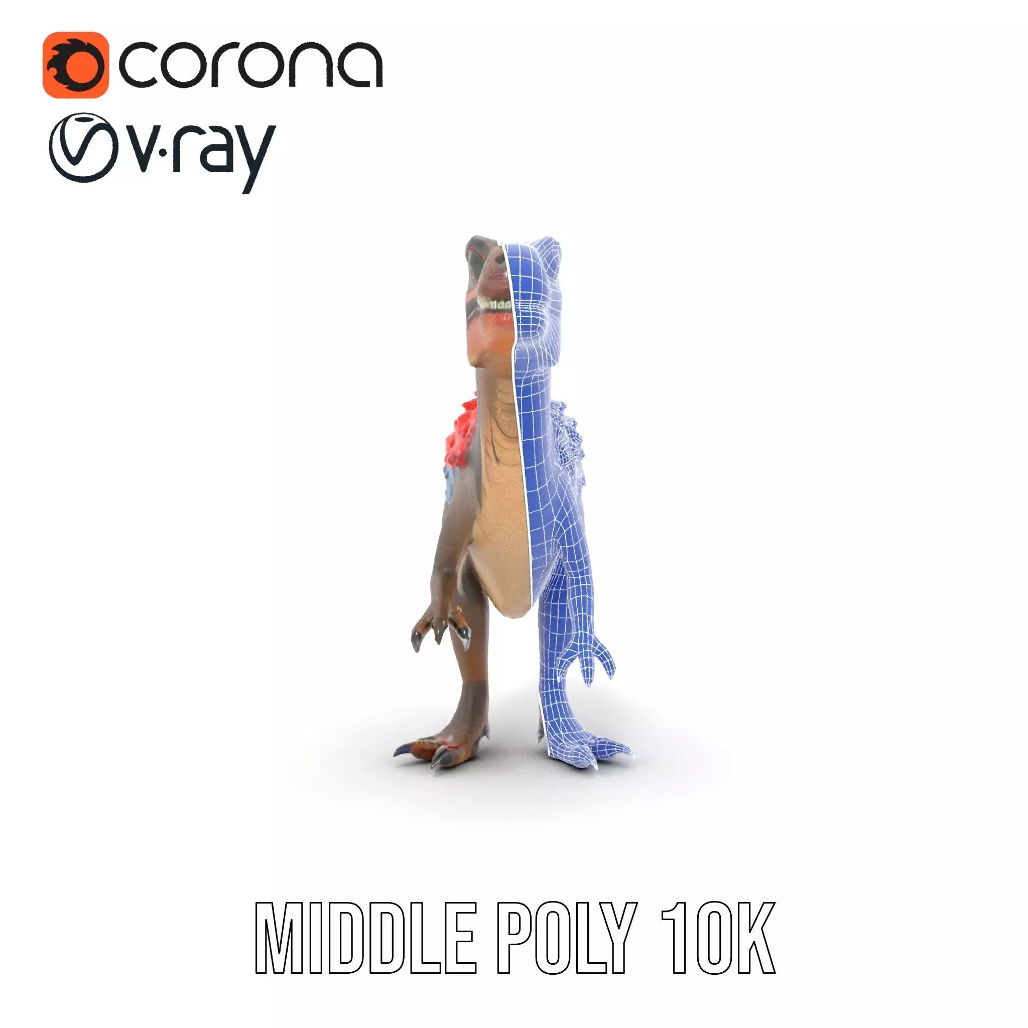 Fiery Feathered Dinosaur model pack Low-poly 3D model_25