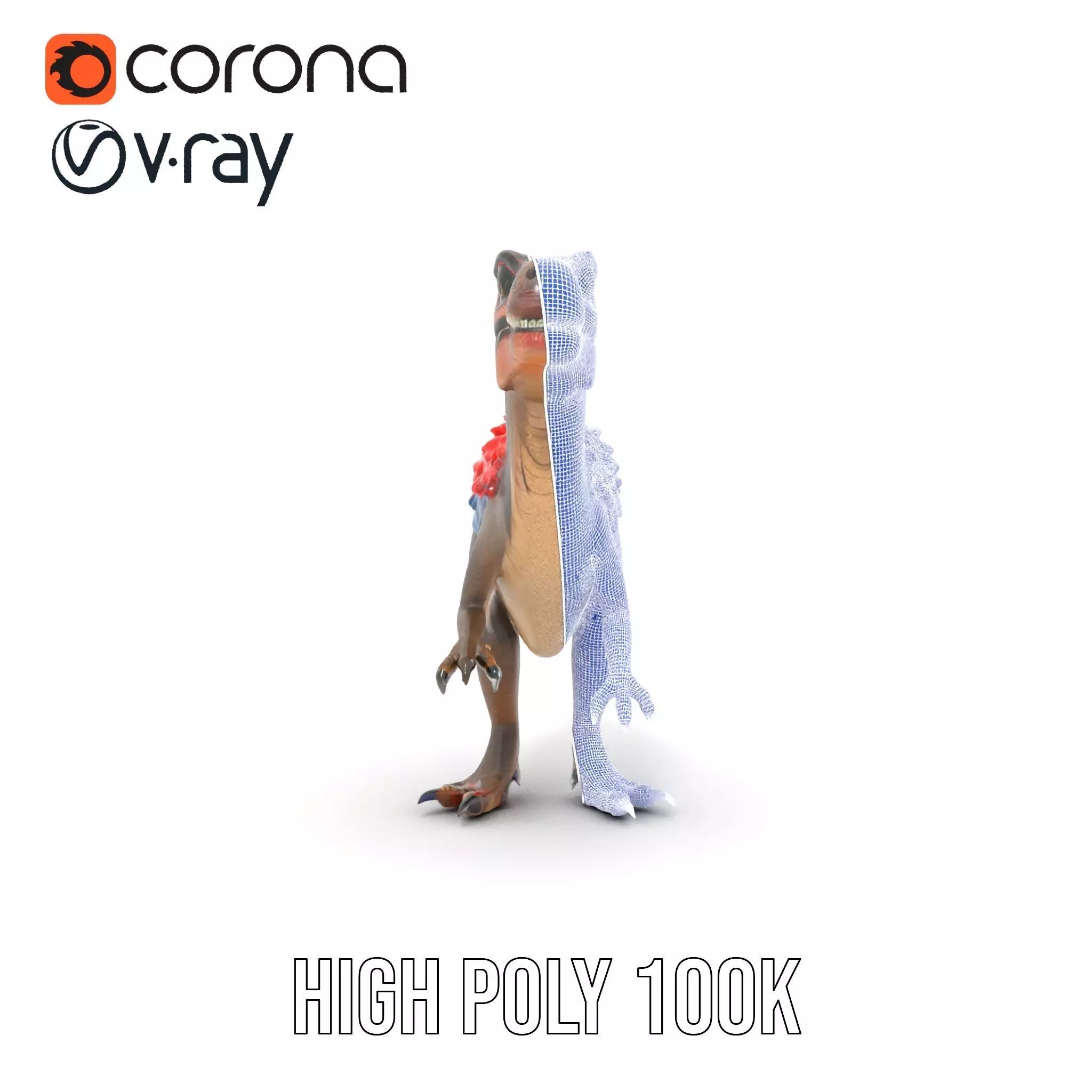 Fiery Feathered Dinosaur model pack Low-poly 3D model_35