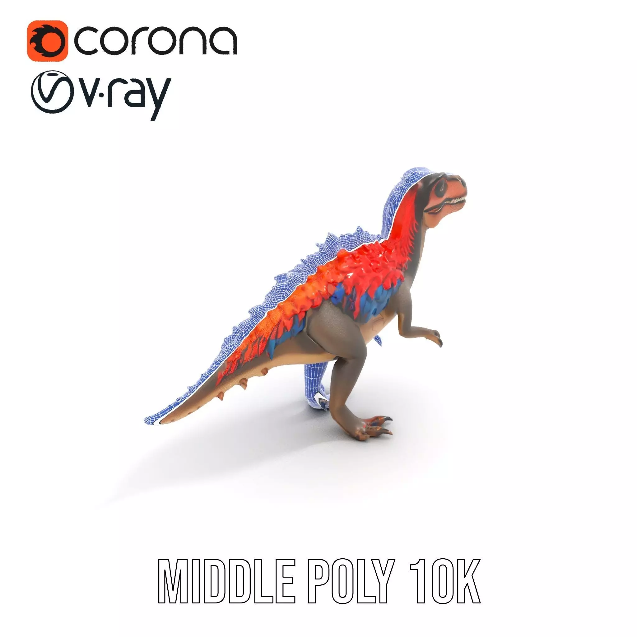 Fiery Feathered Dinosaur model pack Low-poly 3D model_19