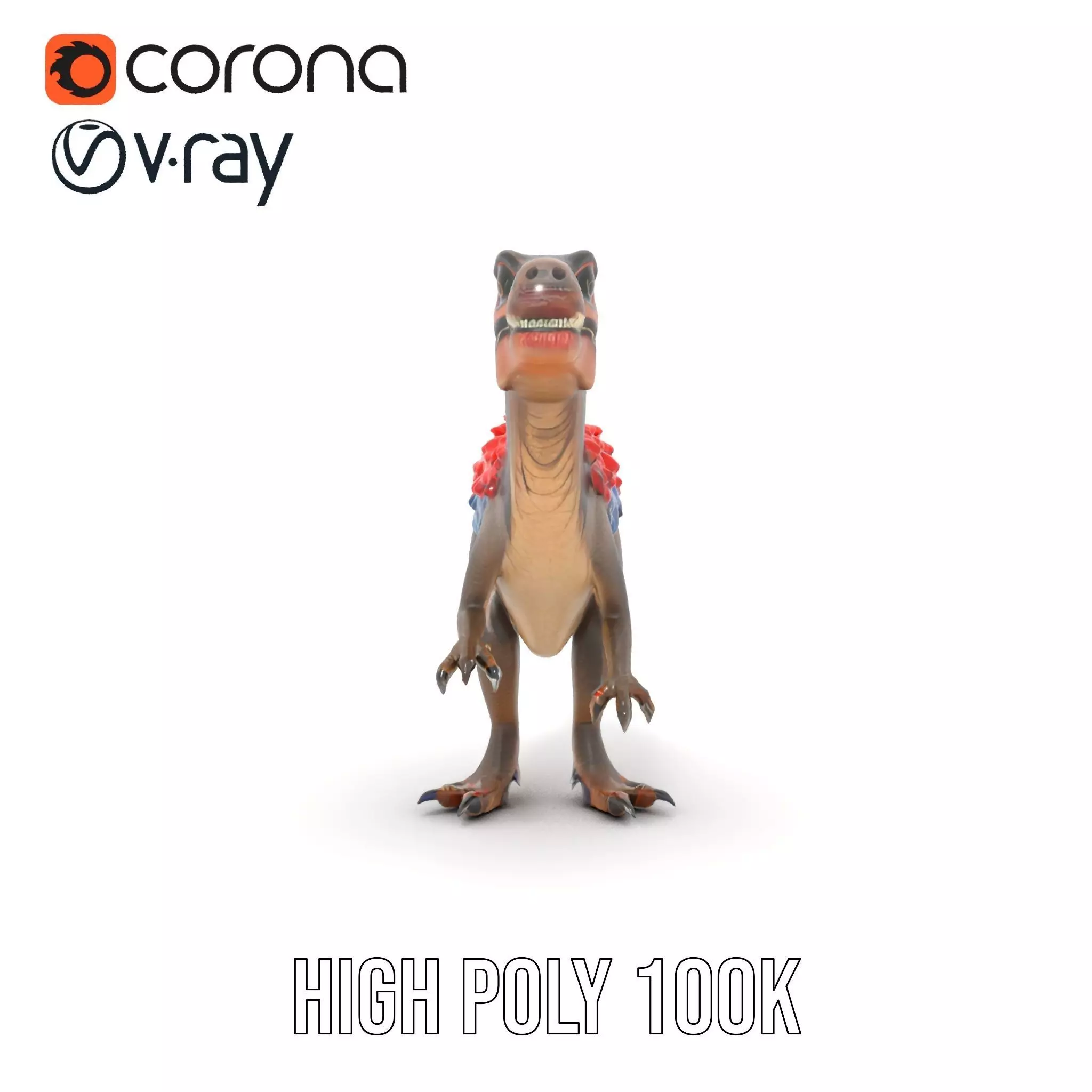Fiery Feathered Dinosaur model pack Low-poly 3D model_27