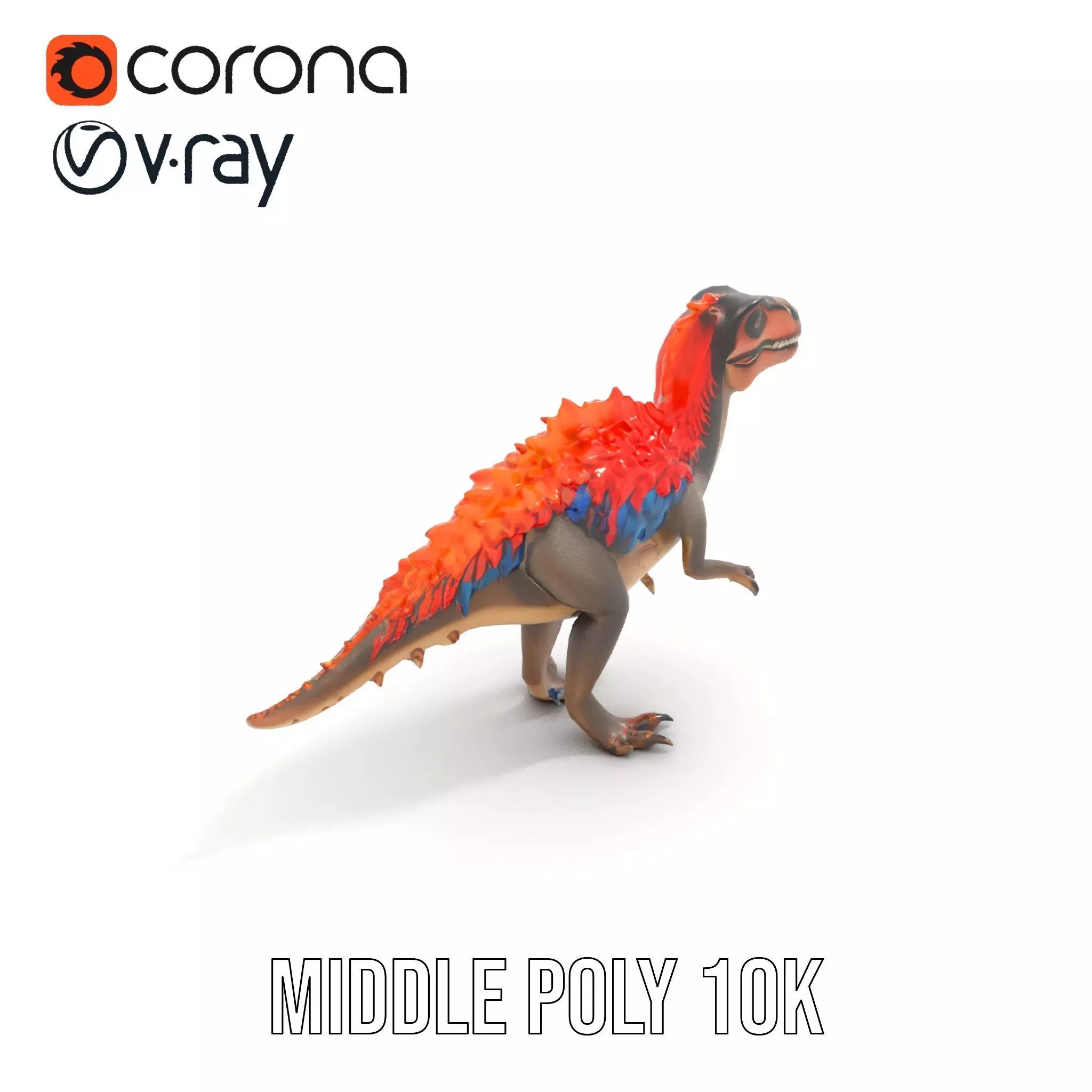 Fiery Feathered Dinosaur model pack Low-poly 3D model_14