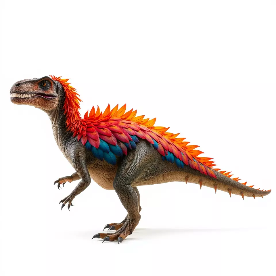 Fiery Feathered Dinosaur model pack Low-poly 3D model_3
